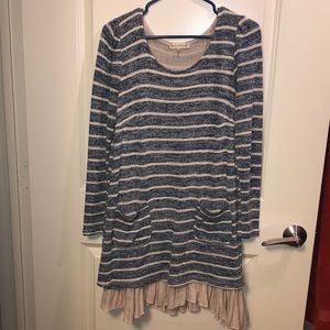 Alter’d State blue and cream striped dress